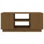 Mesa de centro madera maciza de pino marrón miel 90x49x40,5 cm