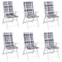 High back garden chair cushion 6 pcs gray squares 120x50x3 cm by vidaXL, Cushions for chairs and sofas - Ref: Foro24-314130, ...