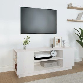 Mueble de TV madera maciza de pino blanco 110x35x40,5 cm en Muebles TV | Comprar online en Foro24
