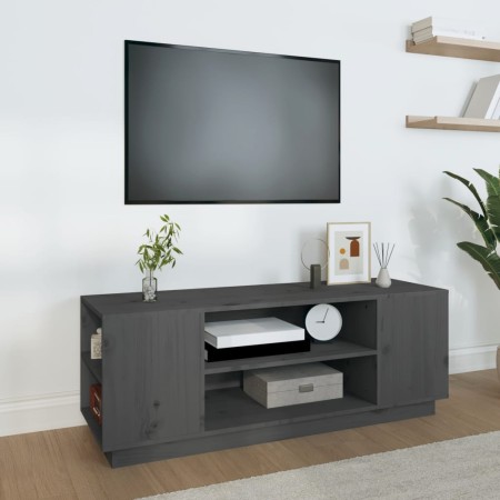 Mueble de TV madera maciza de pino gris 110x35x40,5 cm en Muebles TV | Comprar online en Foro24