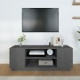 Mueble de TV madera maciza de pino gris 110x35x40,5 cm en Muebles TV | Comprar online en Foro24