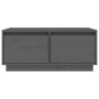 Mesa de centro madera maciza de pino gris 80x50x35 cm