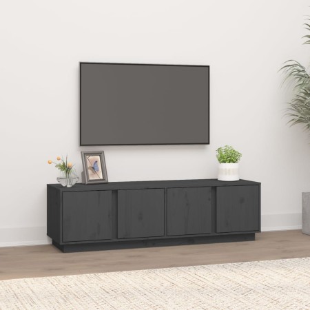 Mueble de TV madera maciza de pino gris 140x40x40 cm en Muebles TV | Comprar online en Foro24