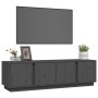 Mueble de TV madera maciza de pino gris 140x40x40 cm en Muebles TV | Comprar online en Foro24