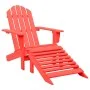Silla jardín Adirondack con otomana madera maciza de abeto roja de vidaXL, Sillas de jardín - Ref: Foro24-315863, Precio: 99,...