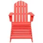 Silla jardín Adirondack con otomana madera maciza de abeto roja de vidaXL, Sillas de jardín - Ref: Foro24-315863, Precio: 99,...