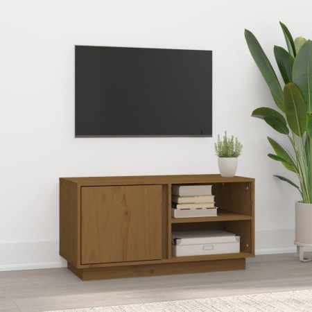 Mueble de TV madera maciza de pino marrón miel 80x35x40,5 cm en Muebles TV | Comprar online en Foro24