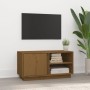 Mueble de TV madera maciza de pino marrón miel 80x35x40,5 cm en Muebles TV | Comprar online en Foro24