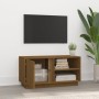 Mueble de TV madera maciza de pino marrón miel 80x35x40,5 cm en Muebles TV | Comprar online en Foro24