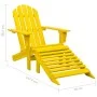 Silla jardín Adirondack y otomana madera maciza abeto amarilla de vidaXL, Sillas de jardín - Ref: Foro24-315864, Precio: 95,2...