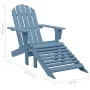 Adirondack garden chair with ottoman solid blue spruce wood by vidaXL, Garden chairs - Ref: Foro24-315865, Price: 109,58 €, D...