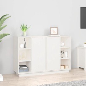 Aparador de madera maciza de pino blanco 120x35x80 cm Aparador de madera maciza de pino blanco 120x35x80 cm