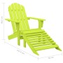 Adirondack Gartenstuhl mit Ottomane massives Tannenholz grün von vidaXL, Gartenstühle - Ref: Foro24-315866, Preis: 86,53 €, R...