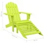 Adirondack Gartenstuhl mit Ottomane massives Tannenholz grün von vidaXL, Gartenstühle - Ref: Foro24-315866, Preis: 84,88 €, R...