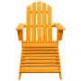 Adirondack-Gartenstuhl mit Ottomane aus massivem orangefarbenem Tannenholz von vidaXL, Gartenstühle - Ref: Foro24-315868, Pre...