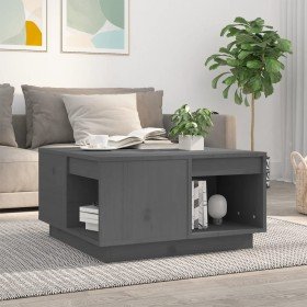 Mesa de centro de madera maciza de pino gris 60x61x32,5 cm Mesa de centro de madera maciza de pino gris 60x61x32,5 cm