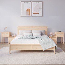 Mesitas de noche 2 uds madera maciza de pino 79,5x38x65,5 cm Mesitas de noche 2 uds madera maciza de pino 79,5x38x65,5 cm