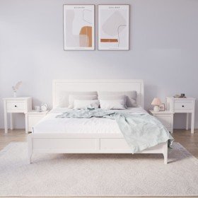 Mesitas de noche 2 uds madera de pino blanco 79,5x38x65,5 cm Mesitas de noche 2 uds madera de pino blanco 79,5x38x65,5 cm