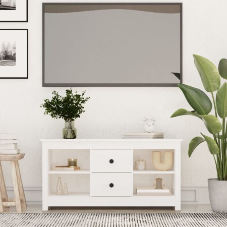 Mueble para TV de madera maciza de pino blanco 103x36,5x52 cm en Muebles TV | Comprar online en Foro24