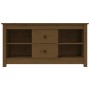 Mueble de TV madera maciza de pino marrón miel 103x36,5x52 cm