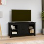 Mueble de TV de madera maciza de pino negro 103x36,5x52 cm en Muebles TV | Comprar online en Foro24