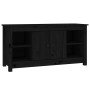 Mueble de TV de madera maciza de pino negro 103x36,5x52 cm en Muebles TV | Comprar online en Foro24