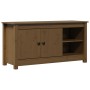 Mueble de TV madera maciza de pino marrón miel 103x36,5x52 cm