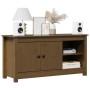 Mueble de TV madera maciza de pino marrón miel 103x36,5x52 cm