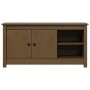 Mueble de TV madera maciza de pino marrón miel 103x36,5x52 cm