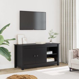 Mueble de TV de madera maciza de pino negro 103x36,5x52 cm