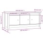 Mueble zapatero de madera maciza de pino 110x38x45,5 cm