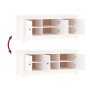 Mueble zapatero de madera maciza de pino blanco 110x38x45,5 cm