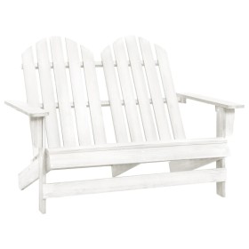 Silla Adirondack de jardín 2 plazas madera de abeto blanco de vidaXL, Sillas de jardín - Ref: Foro24-315899, Precio: 117,79 €...