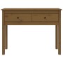 Mesa consola de madera maciza de pino marrón miel 100x35x75 cm