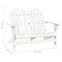 Silla Adirondack de jardín 2 plazas madera de abeto blanco