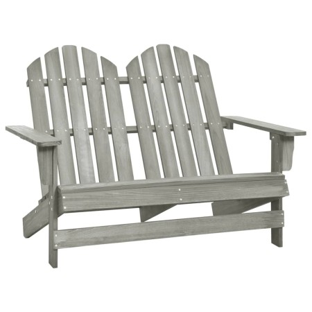 Adirondack 2-Sitzer Gartenstuhl massives Tannenholz grau von vidaXL, Gartenstühle - Ref: Foro24-315900, Preis: 131,56 €, Raba...