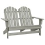 Adirondack 2-Sitzer Gartenstuhl massives Tannenholz grau von vidaXL, Gartenstühle - Ref: Foro24-315900, Preis: 131,56 €, Raba...