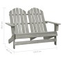 Adirondack 2-Sitzer Gartenstuhl massives Tannenholz grau von vidaXL, Gartenstühle - Ref: Foro24-315900, Preis: 131,56 €, Raba...