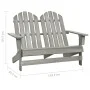 Silla Adirondack de jardín 2 plazas madera maciza abeto gris de vidaXL, Sillas de jardín - Ref: Foro24-315900, Precio: 128,36...