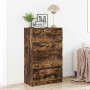 Aparador madera contrachapada color roble ahumado 60x35x98,5 cm