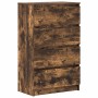 Aparador madera contrachapada color roble ahumado 60x35x98,5 cm