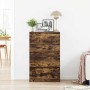 Aparador madera contrachapada color roble ahumado 60x35x98,5 cm