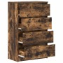 Aparador madera contrachapada color roble ahumado 60x35x98,5 cm