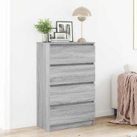 Aparador de madera contrachapada Sonoma gris 60x35x98,5 cm