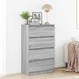 Aparador de madera contrachapada Sonoma gris 60x35x98,5 cm