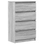 Aparador de madera contrachapada Sonoma gris 60x35x98,5 cm