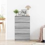 Aparador de madera contrachapada Sonoma gris 60x35x98,5 cm