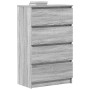 Aparador de madera contrachapada Sonoma gris 60x35x98,5 cm