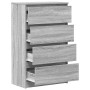 Aparador de madera contrachapada Sonoma gris 60x35x98,5 cm
