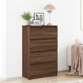Aparador madera contrachapada roble marrón 60x35x98,5 cm